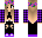 cute purple plad girl wih flowers