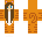 edited orange kitty cat girl