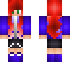 girl with red hair in blue jacket