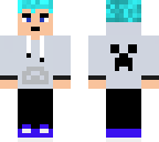mccool213 in hoodie with blue dyed hair