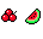 cherries n melon pixelart