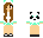 mint green panda girl