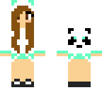 mint green panda hoodie girl