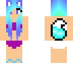 wolf girl in purple bikini