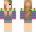 cute girl with green and purple stripes