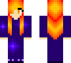 sunset hair in galaxy dress