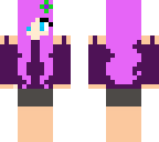 cute girl with pink hair