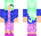 flying mint bunny purple dress and jean jacket