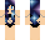 galaxy hair girl swim suit