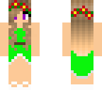 green and purple girl