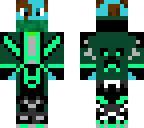 blue giraffe in a green hoodie with bandana