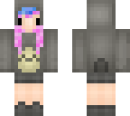 cute totoro girl pink purple and blue hair