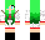 a girl with green hair wearing a christmas sweater