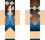 blue dress brunette