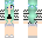 cute summer girl with green hair 