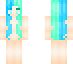 half blue half mint-green