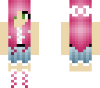 pink haired girl in dress