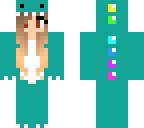 teal dino girl