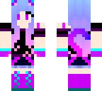 blue pink and purple neko girl