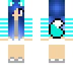 cute blue hair wolf girl