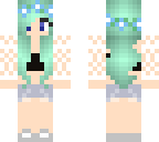 summer girl with green hair