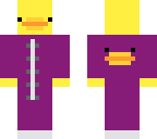 duck in a purple onsie
