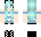 kawwaii cat girl with blue hair