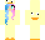pink and blue duck