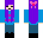 frisk with purple hair and blue streaks