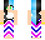 blue hair and stripes