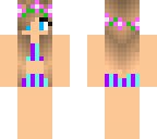 flowery girl stripy swimsuit