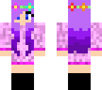 purple hair girl with a flower crown