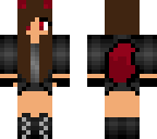 brown haired girl wolf in red dress