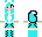 neon blue fox girl