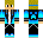 cool blonde boy in blue