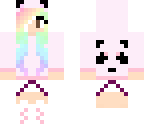 pastel panda girl rainbow