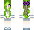green haired school girl