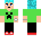 mccool213 with blue hair and a creeper shirt
