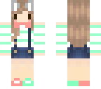 chibi mint girl with overalls