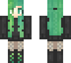 anime girl with green hair