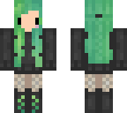 kawaii anime green girl