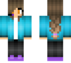 tumblr girl with blue jacket and black jeans