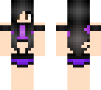 purple black hair swimsuit girl