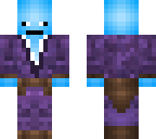 blue in purple gown