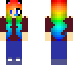 cat girl with rainbow hair