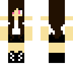 human girl with shorts and a white shirt