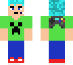 mccool213 with blue hair in a creeper shirt