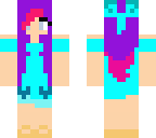 purple hair blue dress