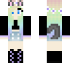rainbow hair cat girl