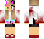 cat walking dead girl with rainbow hair